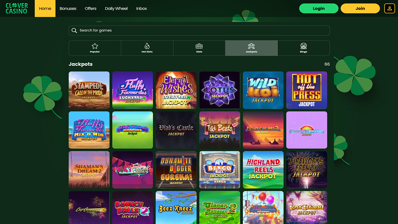 Clover Casino Jackpot Desktop