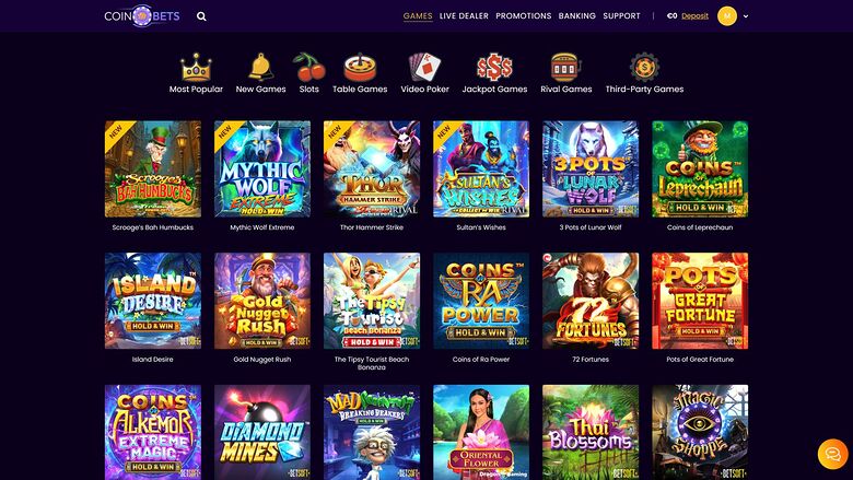 CoinBets777 Casino Desktop Image Games