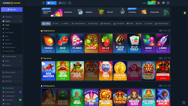 Coins Game Casino Games Desktop
