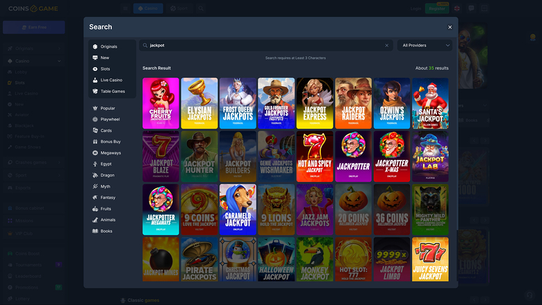 Coins Game Casino Jackpot Desktop