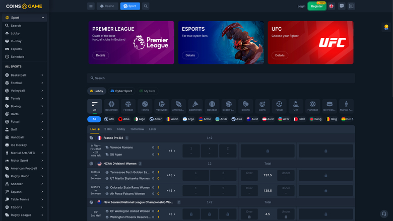 Coins Game Casino Live Sports Desktop