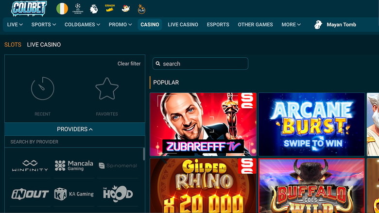 Coldbet Casino Desktop Games