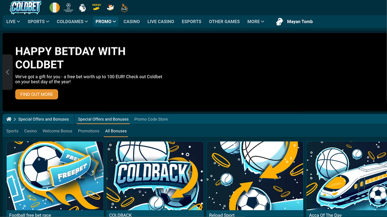 Coldbet Casino Desktop Promotions