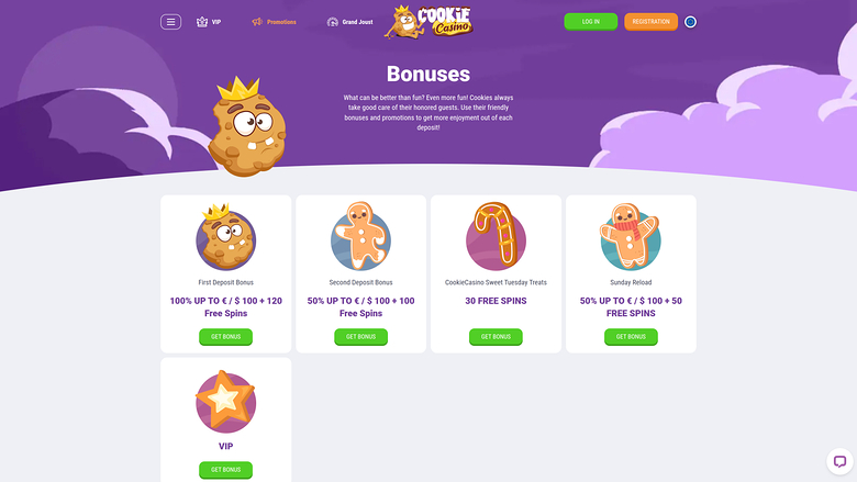 Cookie Casino Promotions Desktop