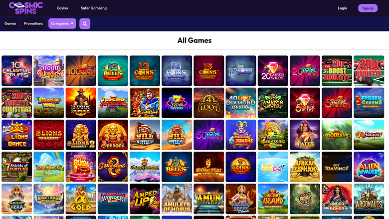 Cosmic Spins Casino Desktop Games