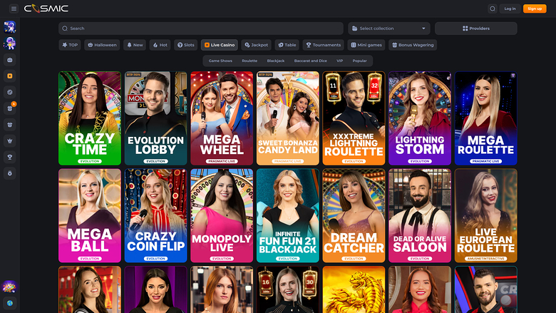 Cosmicslot Casino Live Dealer Desktop