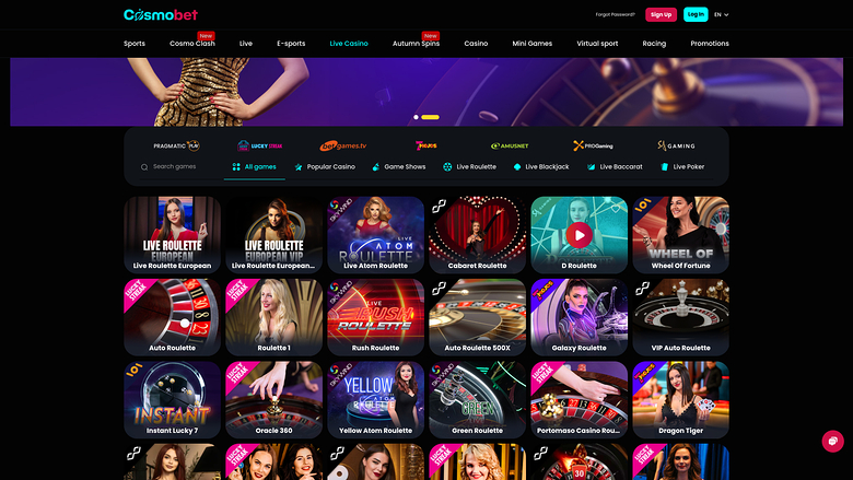 Cosmobet Live Dealer Desktop