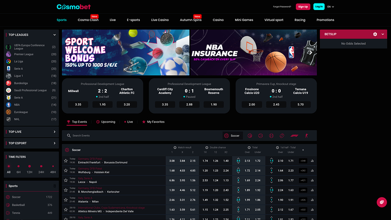 Cosmobet Live Sports Desktop