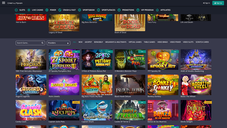 Cristal Poker Casino Games Desktop