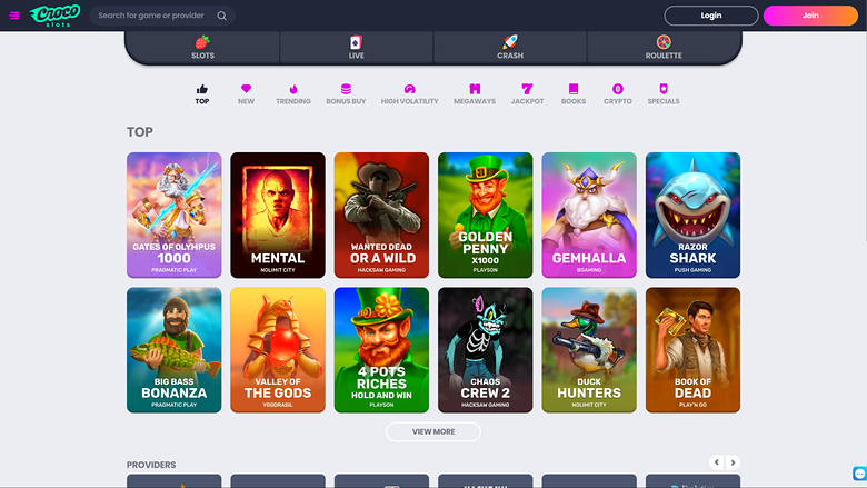 Crocoslots Casino Games Desktop