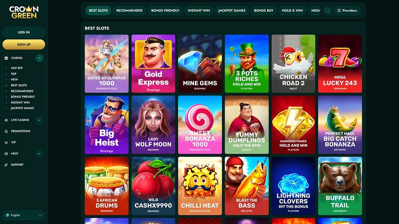 CrownGreen Casino Desktop Games