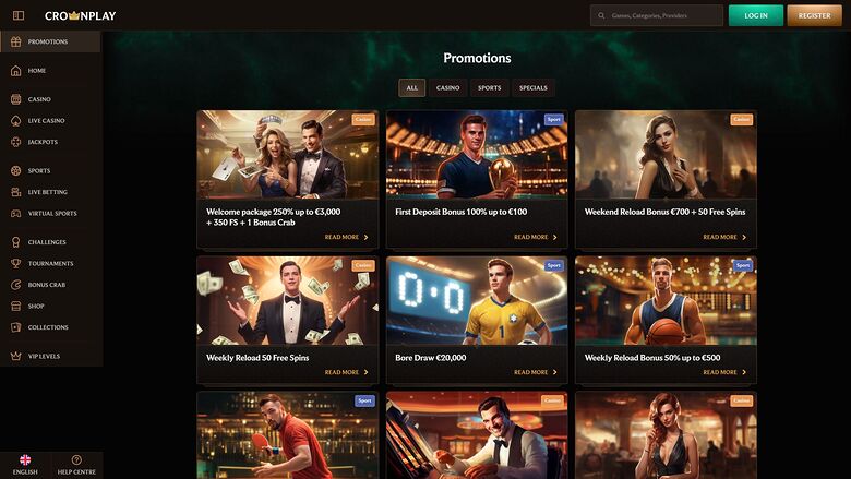Crownplay Casino Desktop Promotions