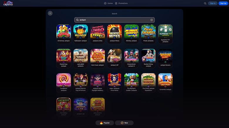 Crusino Casino Jackpot Desktop