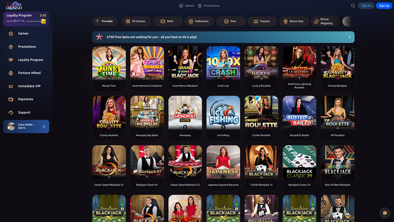 Crusino Casino Live Dealer Desktop