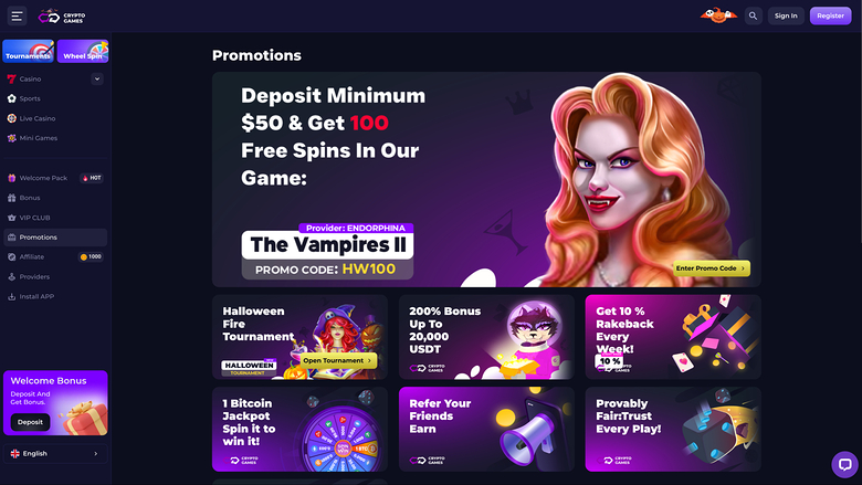 Crypto Games Promotions Desktop