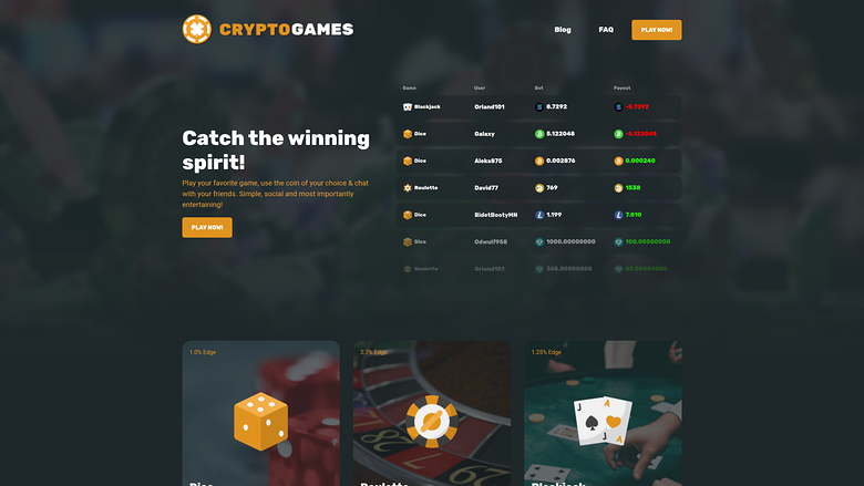 Cryptogames Casino Desktop Homepage