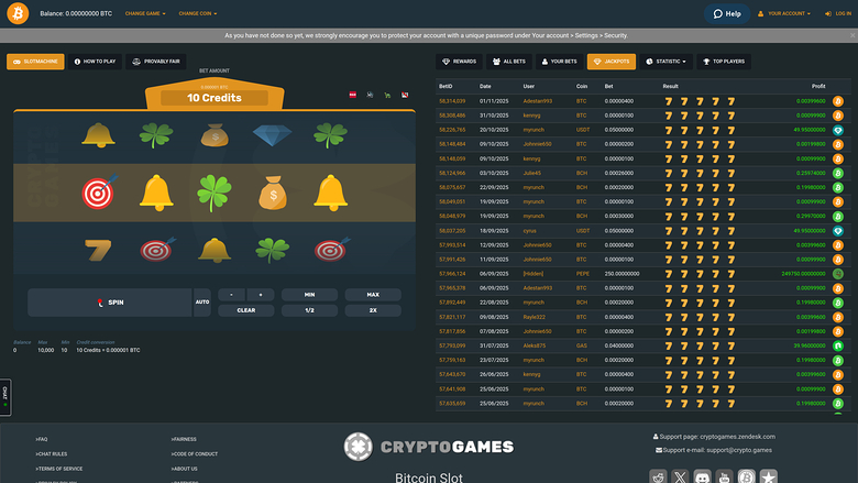 Cryptogames Casino Desktop Jackpot