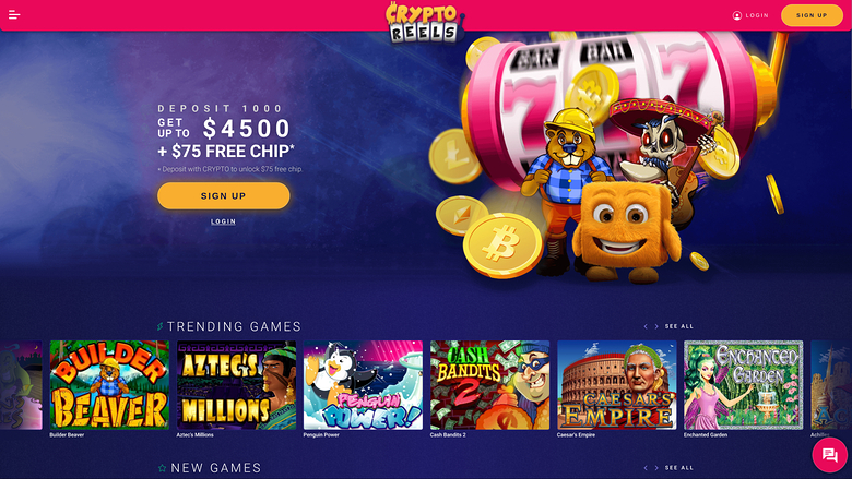 CryptoReels Desktop Homepage