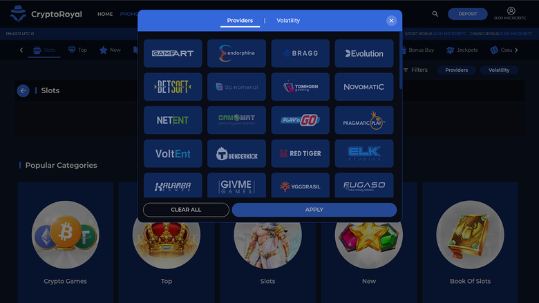 CryptoRoyal Casino Desktop Game Developers