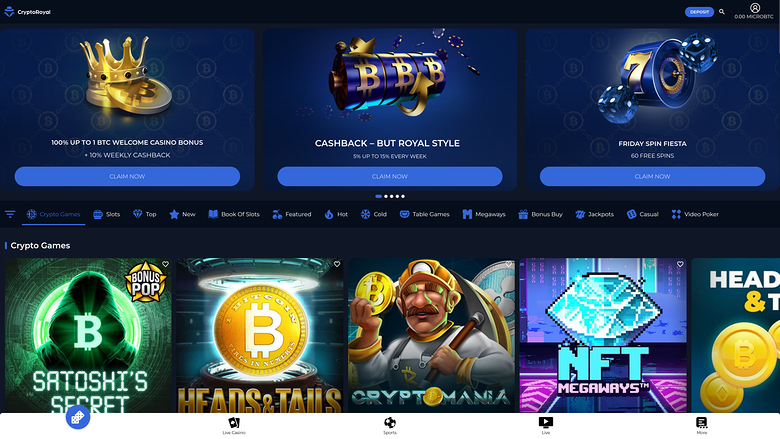 CryptoRoyal Casino Desktop Games
