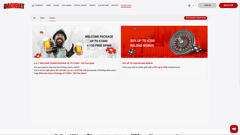 Dachbet Casino Desktop Promotions