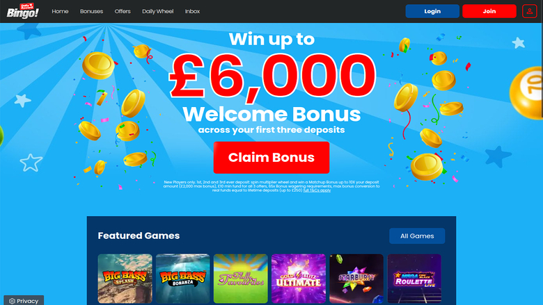 Daily Record Bingo Desktop Homepage