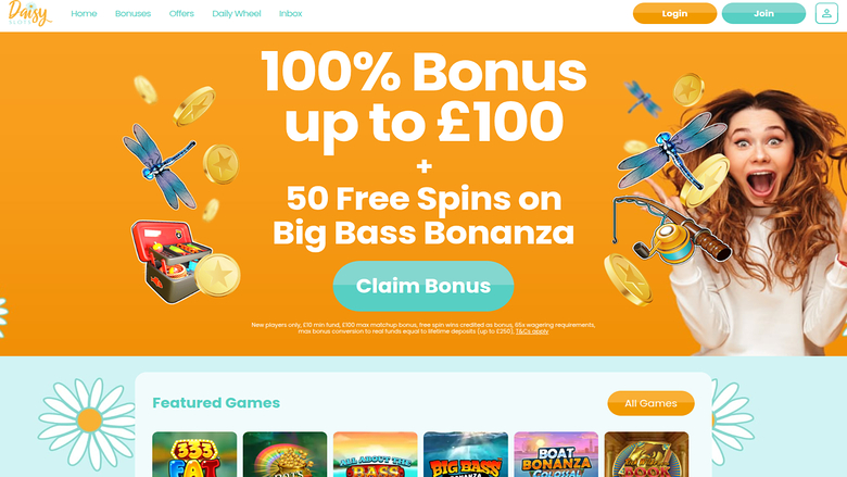 Daisy Slots Desktop Homepage