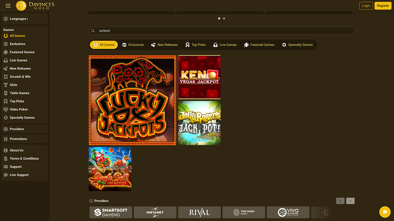 DaVinci’s Gold Casino Jackpot Desktop