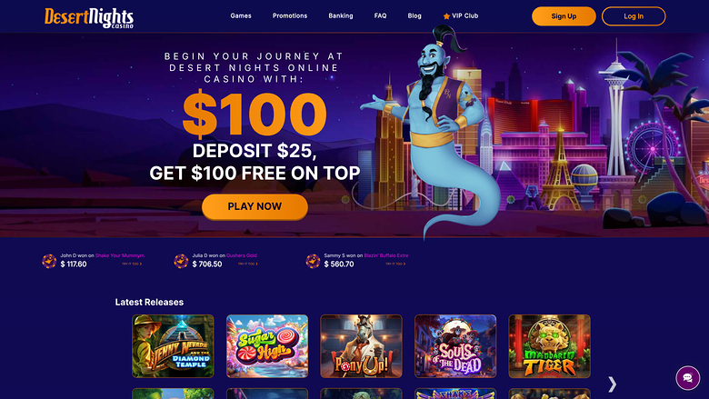 Desert Nights Casino Desktop Homepage