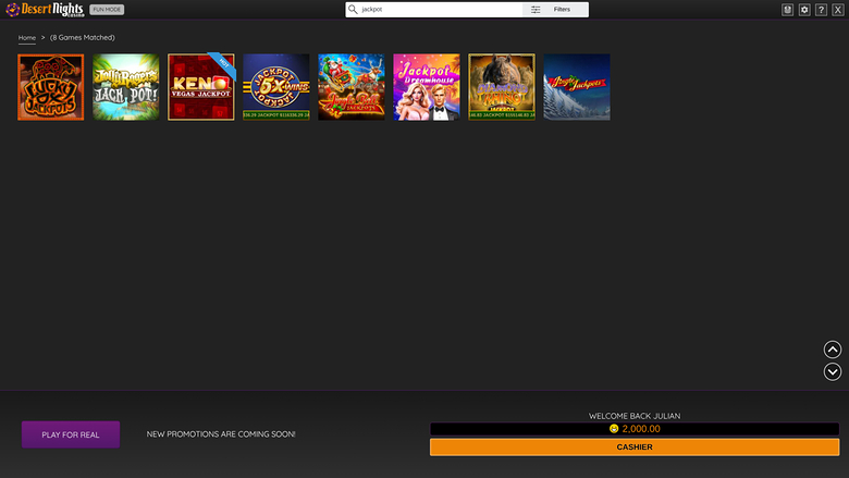 Desert Nights Casino Desktop Jackpot