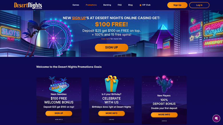 Desert Nights Casino Desktop Promotions