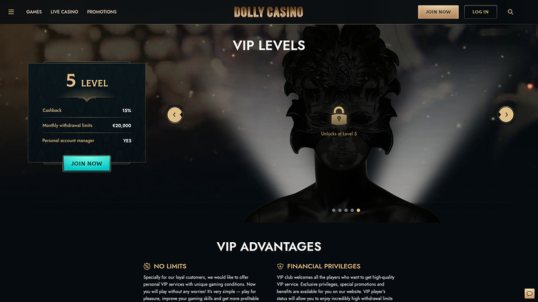 Dolly Casino Desktop VIP Program