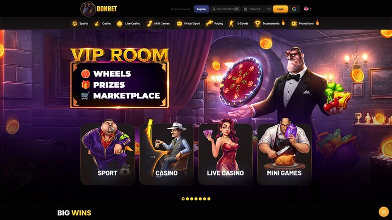 DonBet Casino Desktop Image Homepage