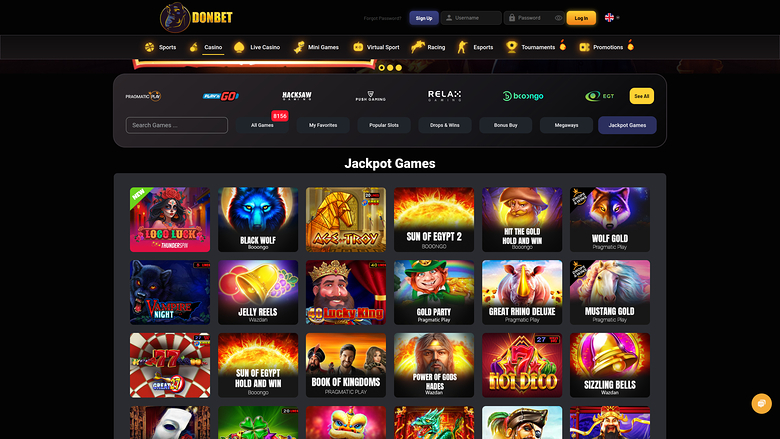 DonBet Casino Jackpot Desktop