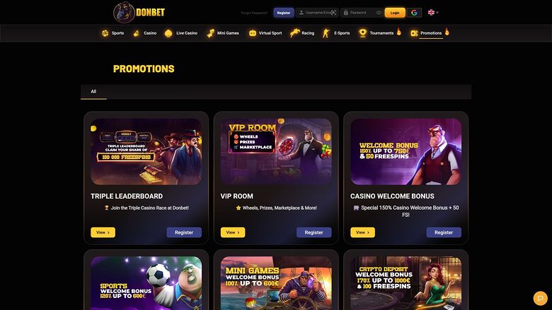 DonBet Casino Desktop Image Promotions