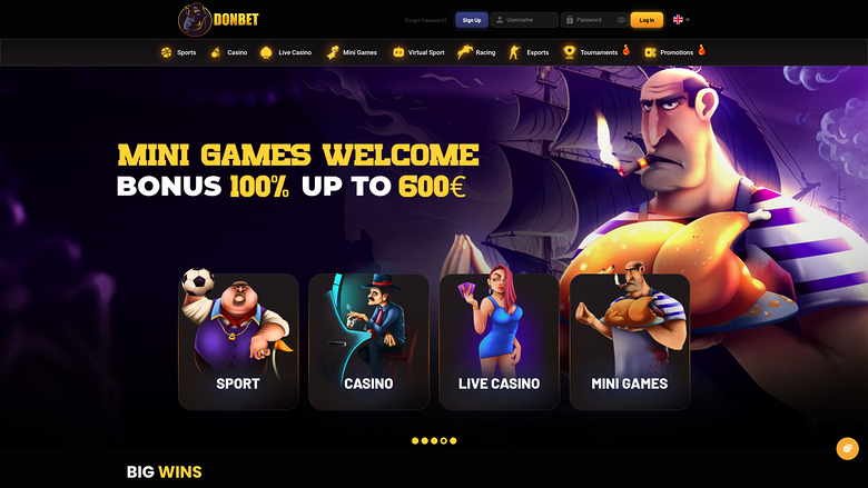 DonBet Casino Promotions Desktop