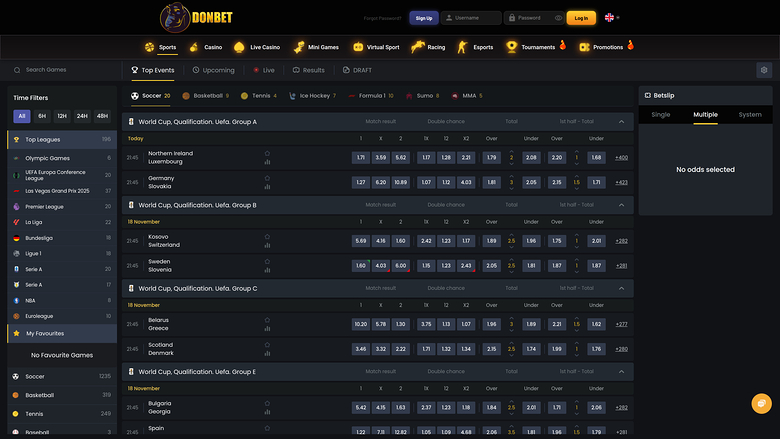 DonBet Casino Sports Desktop