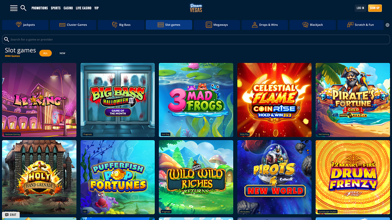 Dream Vegas Casino Games Desktop