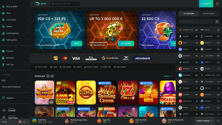 Drip Casino Desktop Game Developers 