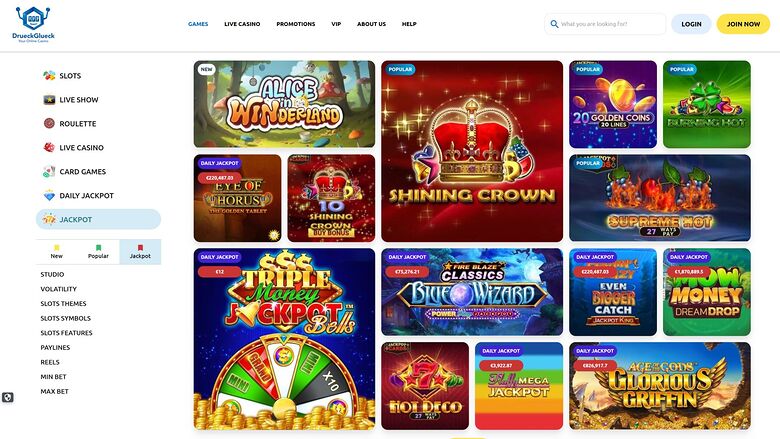 DrueckGlueck Casino Desktop Image Jackpot
