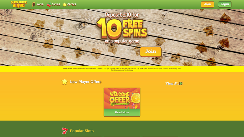 Duck Duck Bingo Desktop Homepage