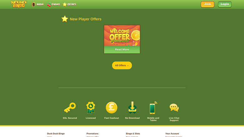 Duck Duck Bingo Desktop Promotions