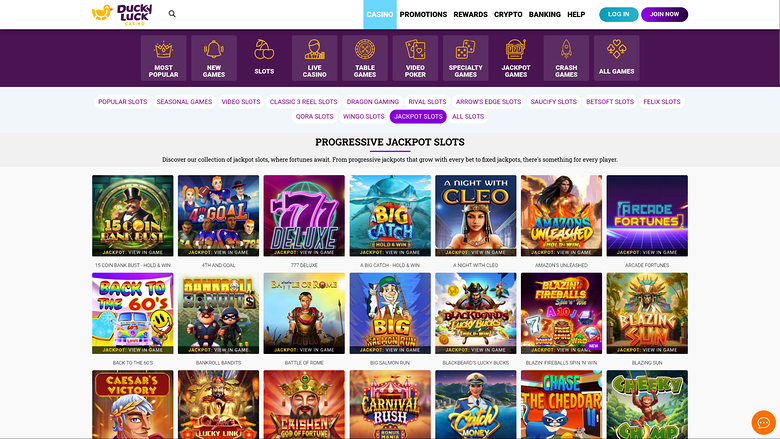 Ducky Luck Casino Jackpot Desktop