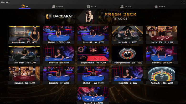 Ducky Luck Casino Desktop Image Live Dealer