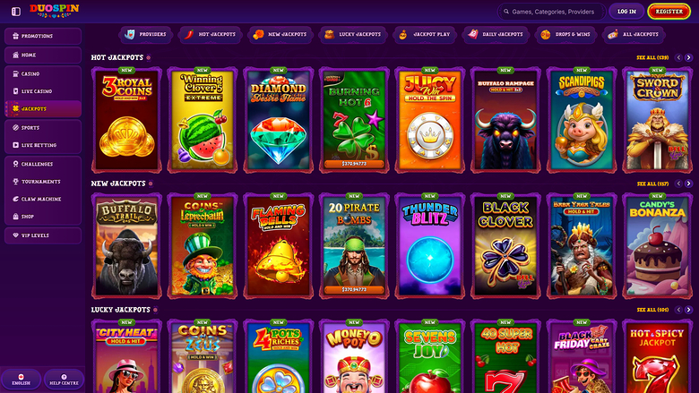 Duospin Casino Jackpot Desktop