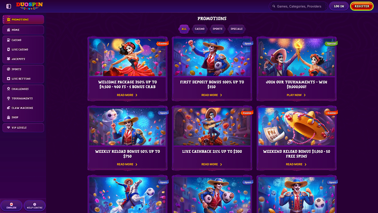 Duospin Casino Promotions Desktop