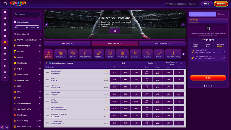 Duospin Casino Sports Desktop
