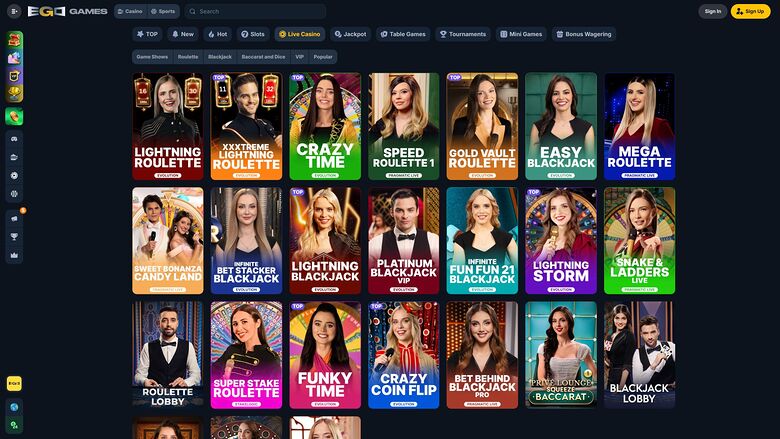 Ego Games Casino Desktop Live Dealer