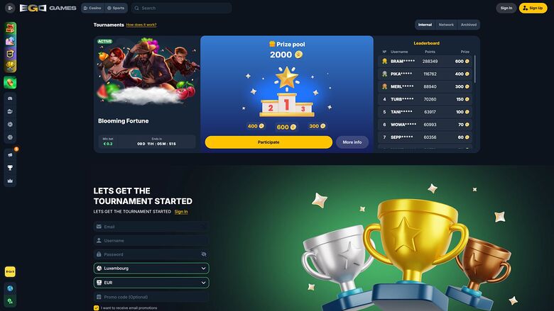 Ego Games Casino Desktop Tournaments 