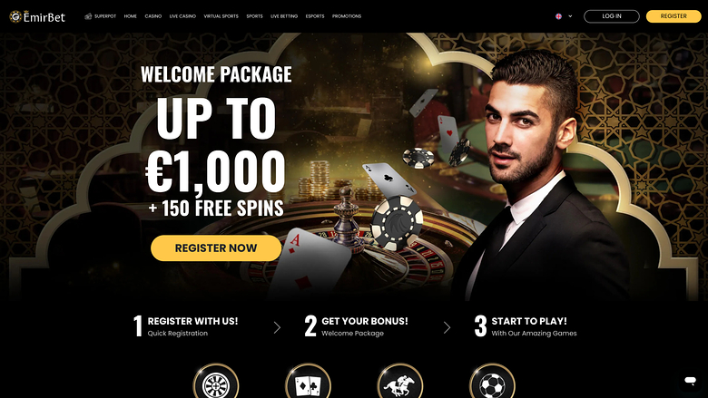 EmirBet Desktop Homepage